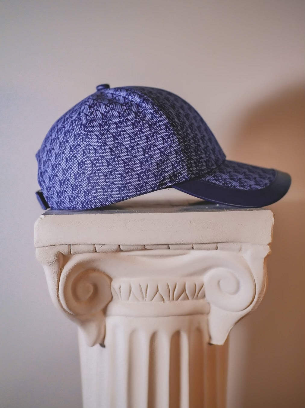 Designer Unisex-Adult Relaxed Fit Strapback Hat | Midnight Blue Rose Monogram