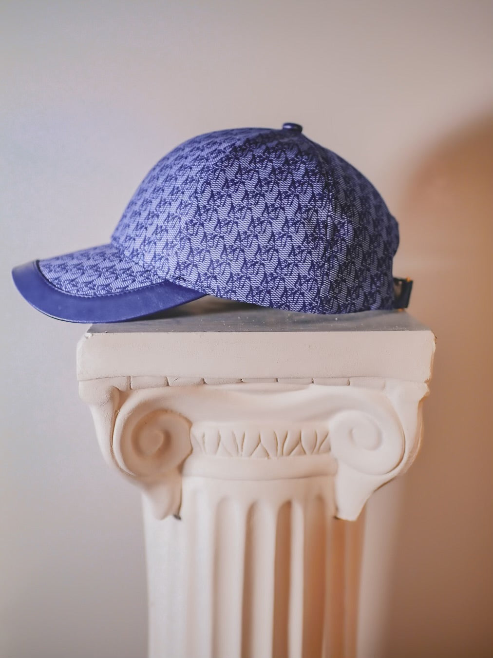 Designer Unisex-Adult Relaxed Fit Strapback Hat | Midnight Blue Rose Monogram