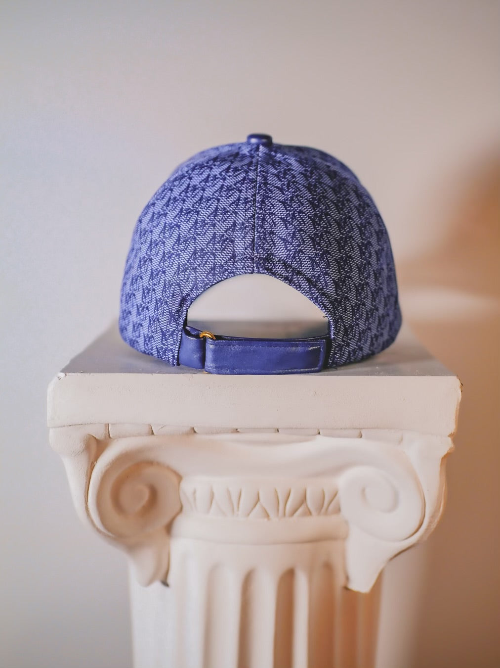 Designer Unisex-Adult Relaxed Fit Strapback Hat | Midnight Blue Rose Monogram